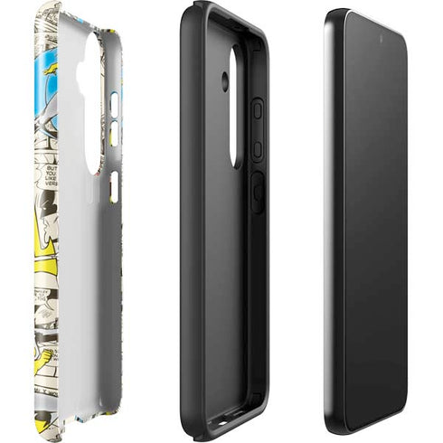 DC Comics Batman Batgirl Vintage Action pose pattern Galaxy S25 Impact Case